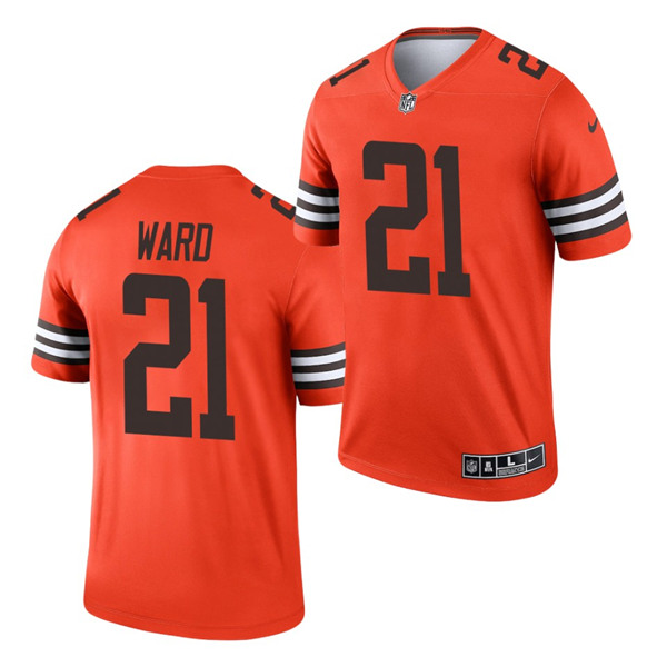 Men's Cleveland Browns #21 Denzel Ward Orange Inverted Legend Stitched Football Jersey